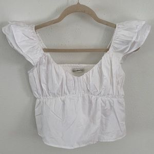Abercrombie & Fitch White Cropped Blouse